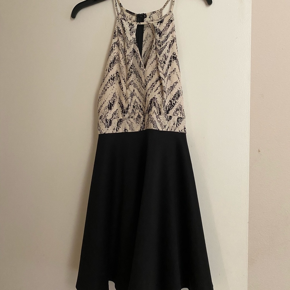 Black and Cream Cocktail Dress
